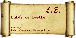 Lukács Evetke névjegykártya